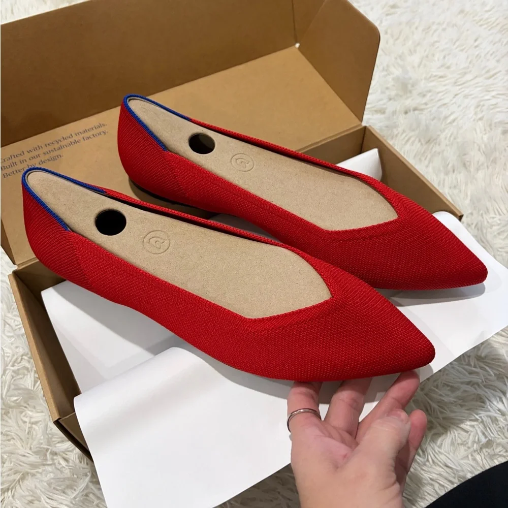 Rothy's The Point - Size 11.5 - NIB - Bright Red color